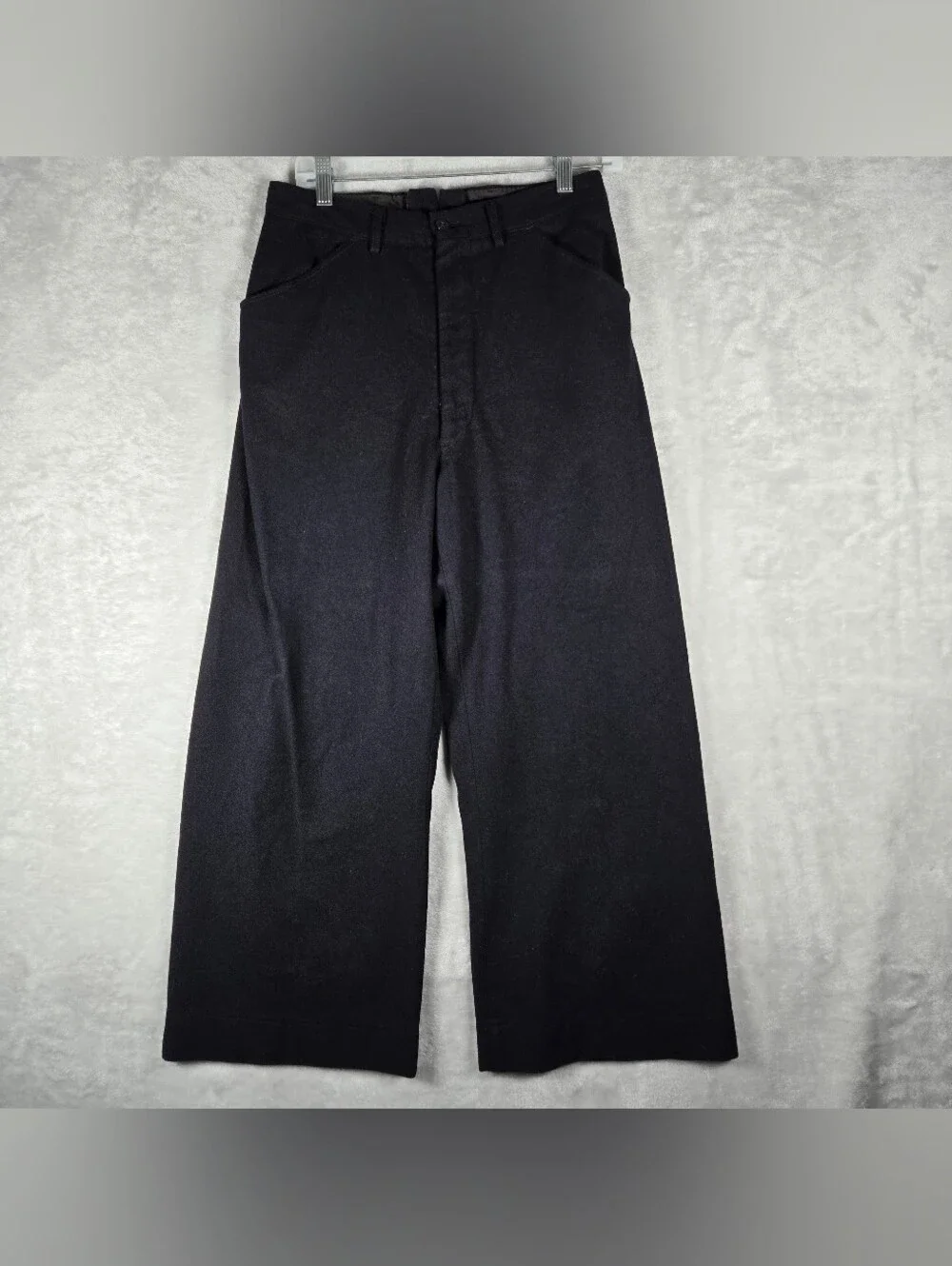 US Navy Naval Clothing Depot Wool Pants Men’s 30x28 Black Dark Navy Wide Leg